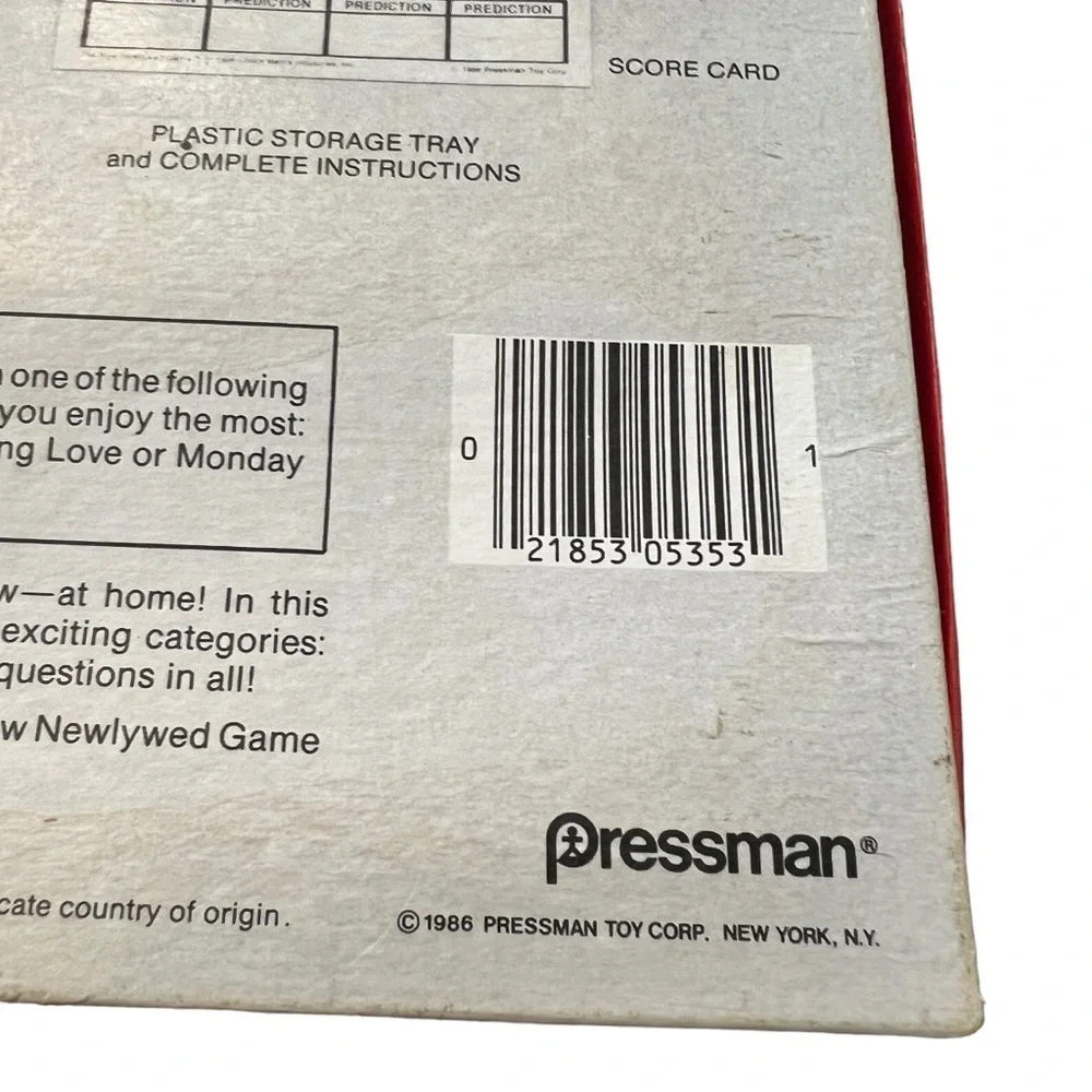 Vintage Pressman The New Newlywed‎ Game 1986 Board Game